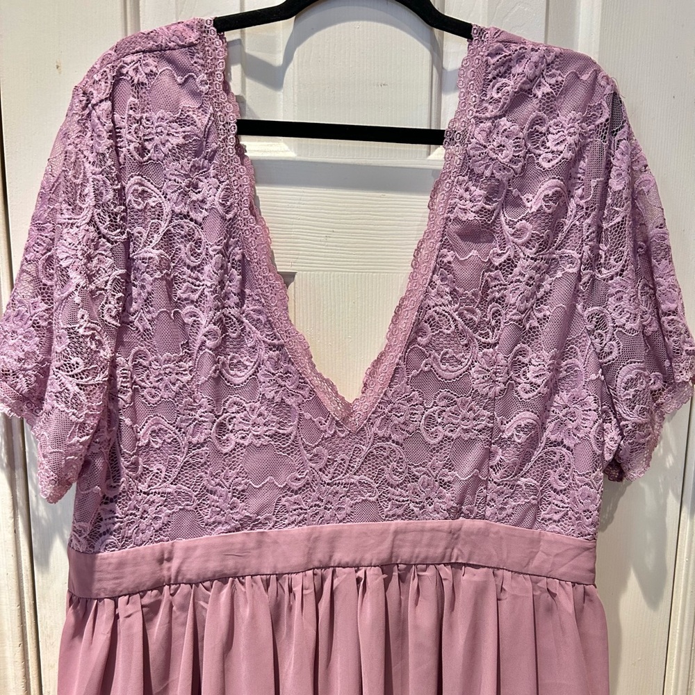 SHEIN Lavender Lace V-Neck Women's Top